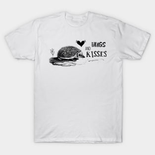 Hugs and Kisses. Funny Valentine with Hedgehog T-Shirt